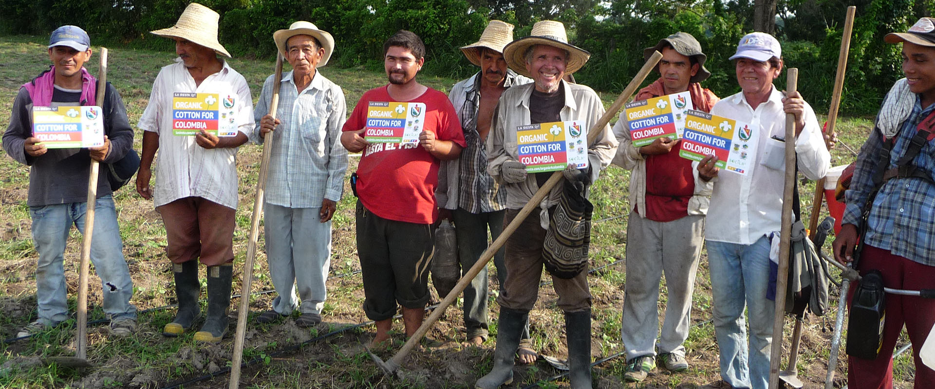 Equipo de escarda, proyecto algodón orgánico PLAOC, Espinal, Colombia 2015