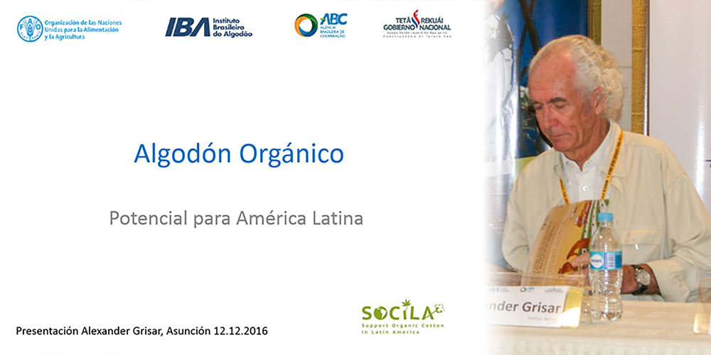 Presentación de Alexander durante el evento ‘Algodón: Tejiendo oportunidades para América Latina y el Caribe’, Asunción, Paraguay, 2016 