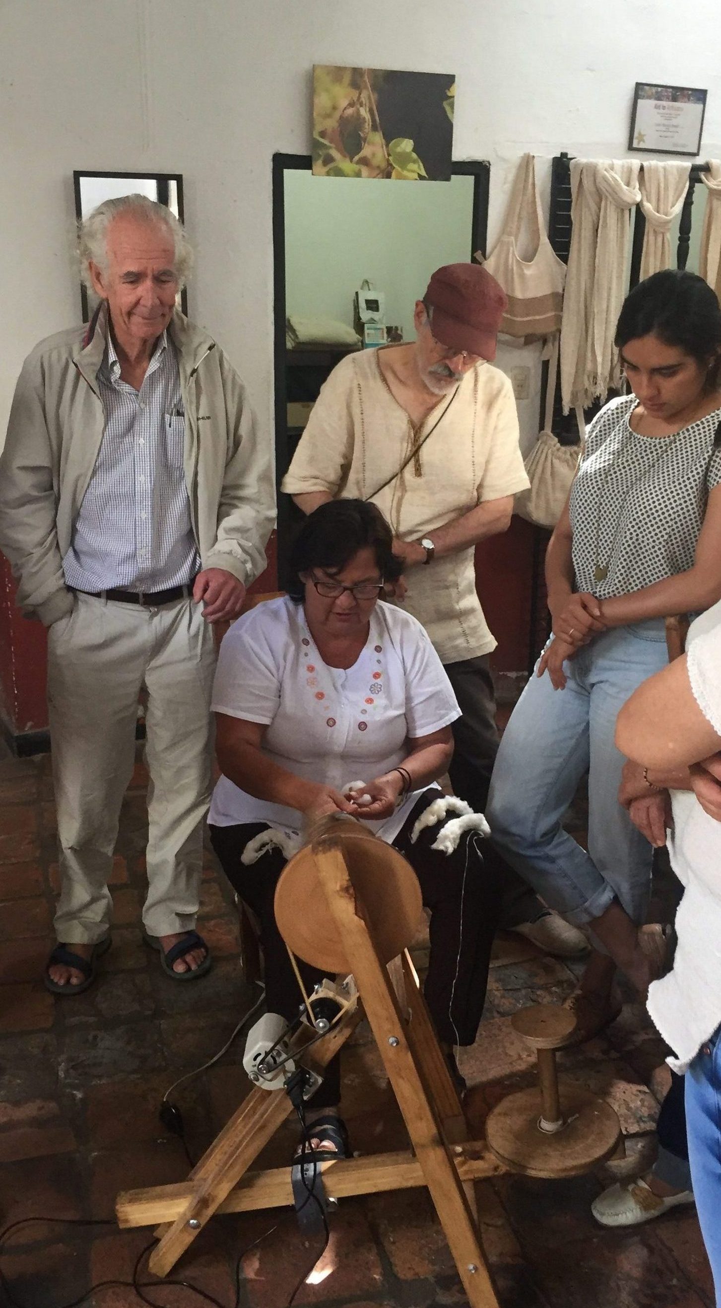 Artesanal spinning at Corporación del Lienzo, Charalá, Santander, Colombia, 2018