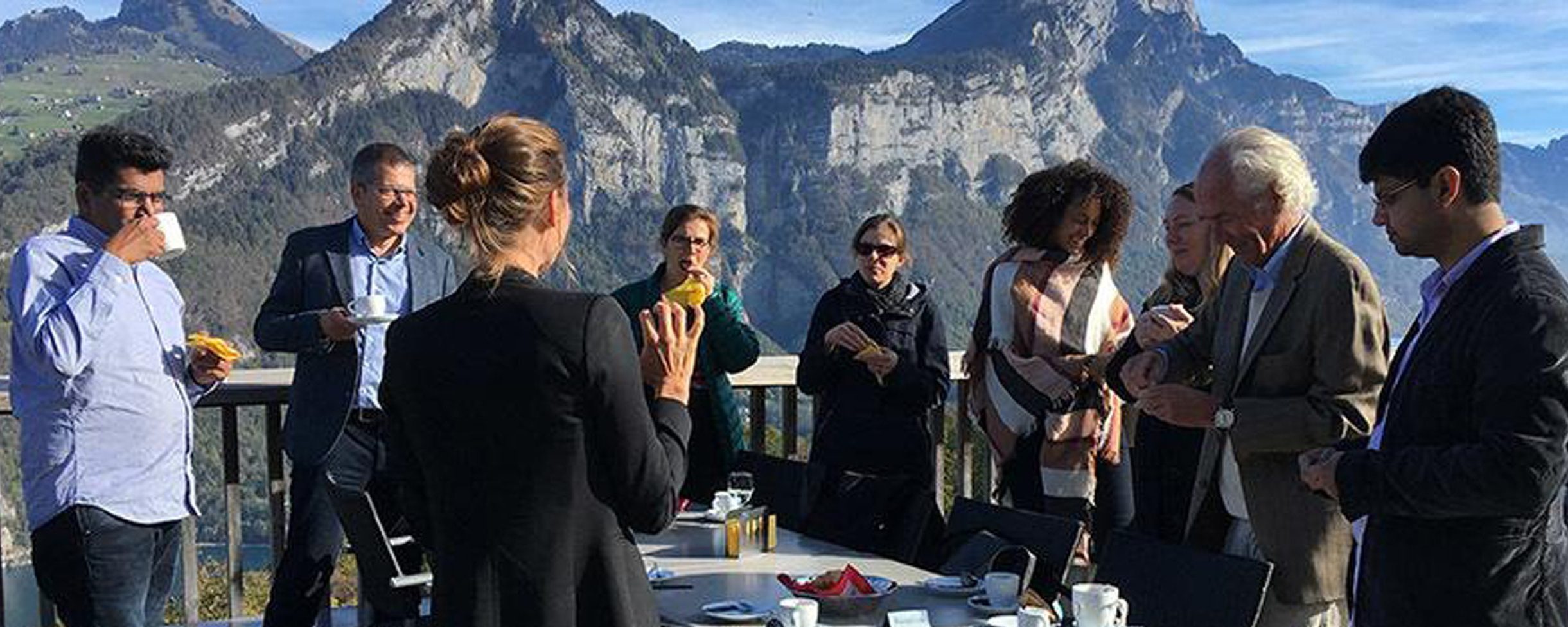 Excursión con ejecutivos de ecos, Swiss Textiles y visitantes, Vierwaldstätter, Suiza, 2018 